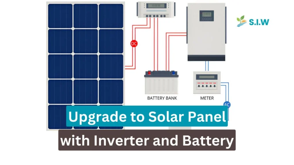 solar panel with inverter and battery